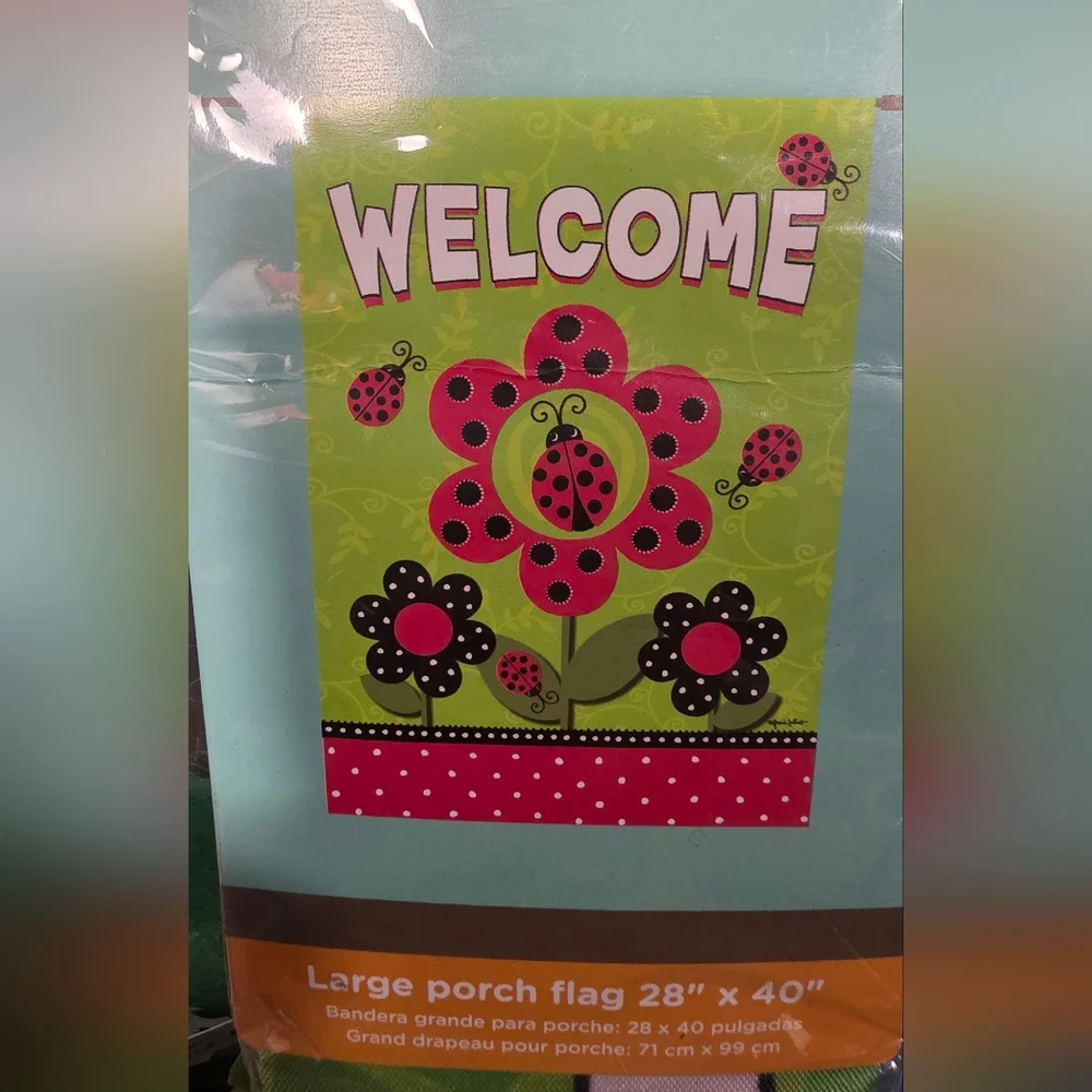 Welcome Ladybug Garden Flag